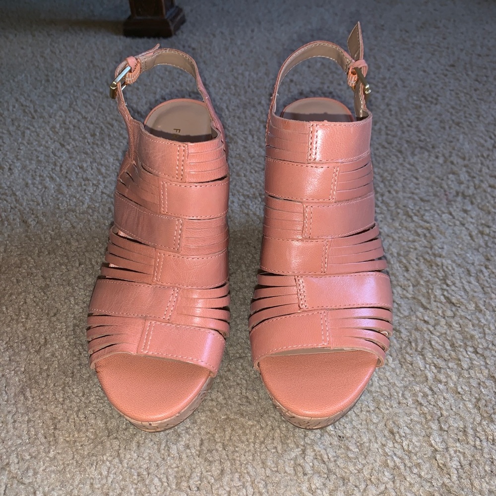 Franco Sarto Pink Cork Wedge 👠 Size 6